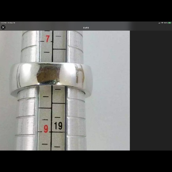 Designer Marked FAS Suspended Blue White 925 Sterling Silver Size 8 Gorgeous - Picture 6 of 6